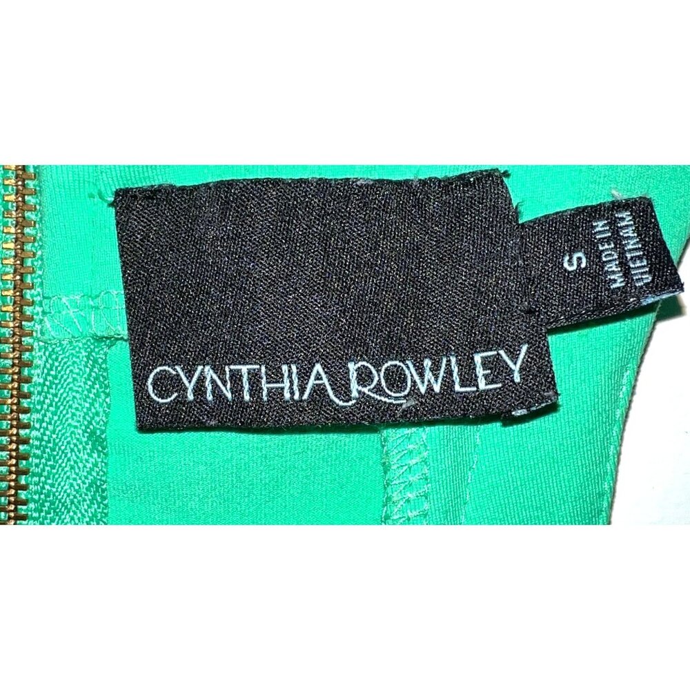 Cynthia Rowley Green Dress Small Fitted Bodice & Flared Skirt Back Zipper - Picture 3 of 3